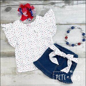 2-piece short set-denim and stars